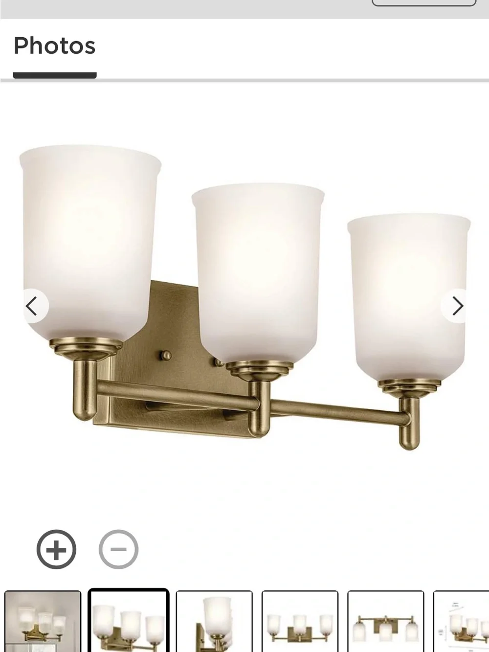 3-Light Frosted Glass Vanity Light in Brushed Brass